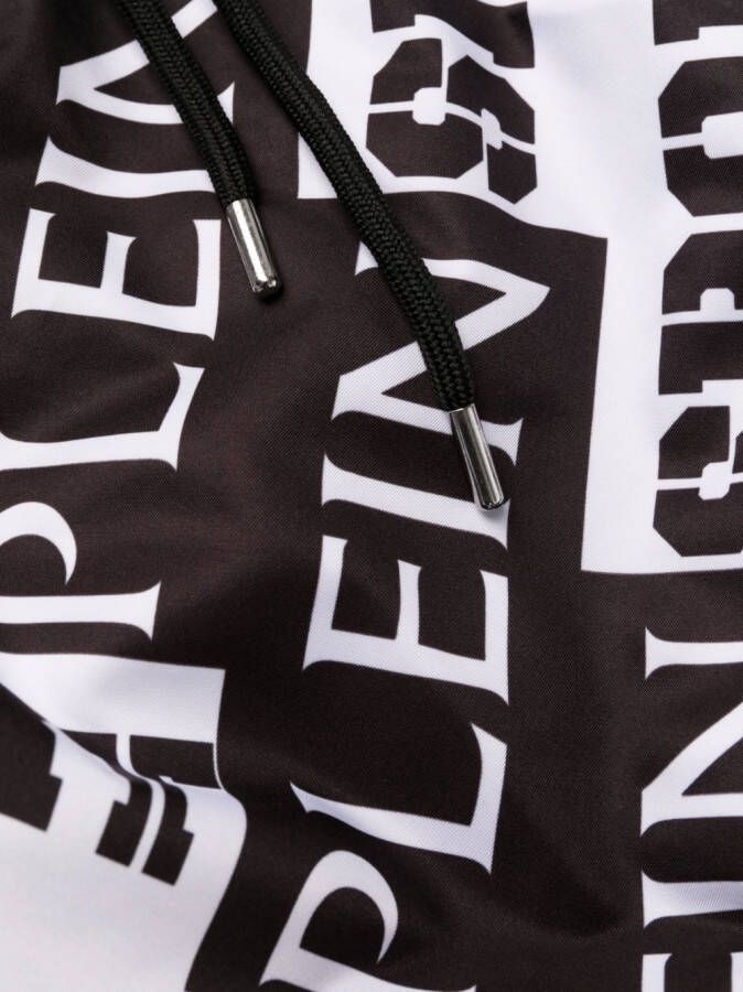 Plein Sport Zwembroek met logoprint Wit
