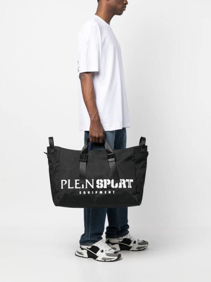 Plein Sport Shopper met logoprint Zwart