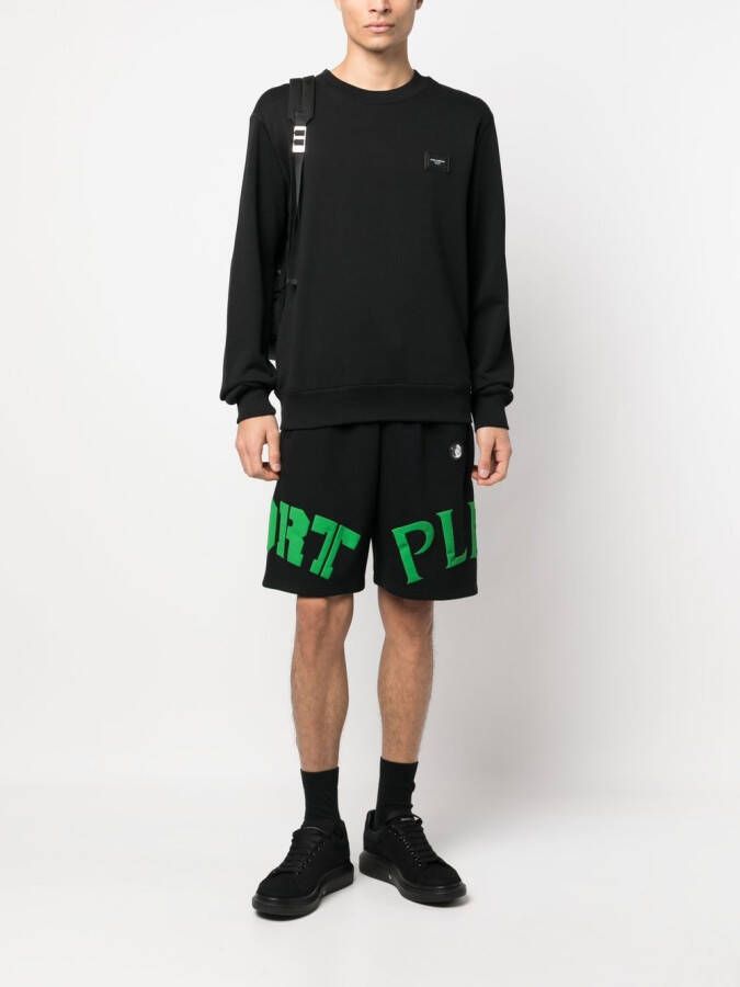 Plein Sport Trainingsshorts met logoprint Zwart