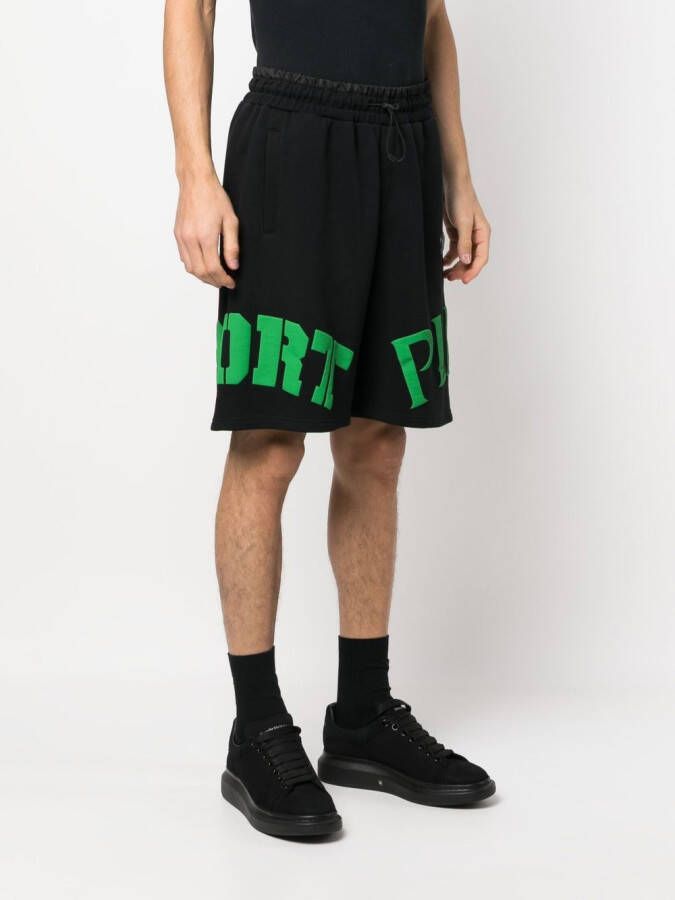 Plein Sport Trainingsshorts met logoprint Zwart