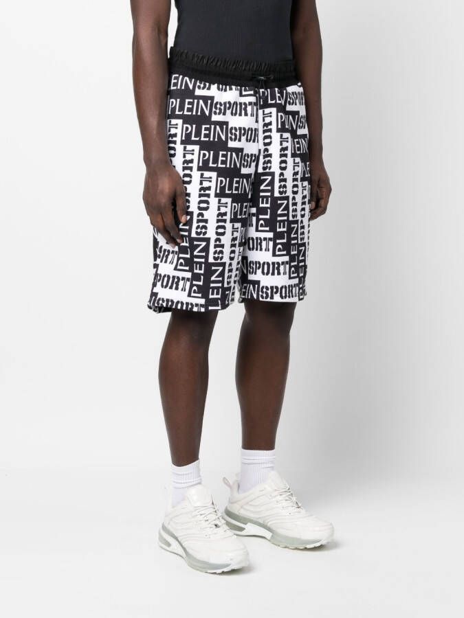 Plein Sport Trainingsshorts met logoprint Zwart