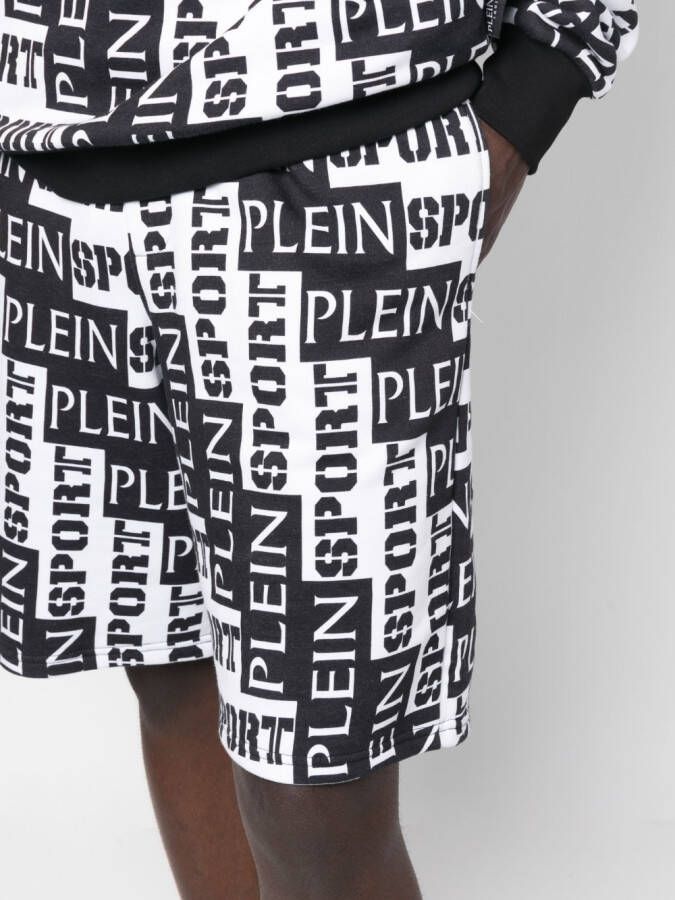 Plein Sport Trainingsshorts met logoprint Zwart