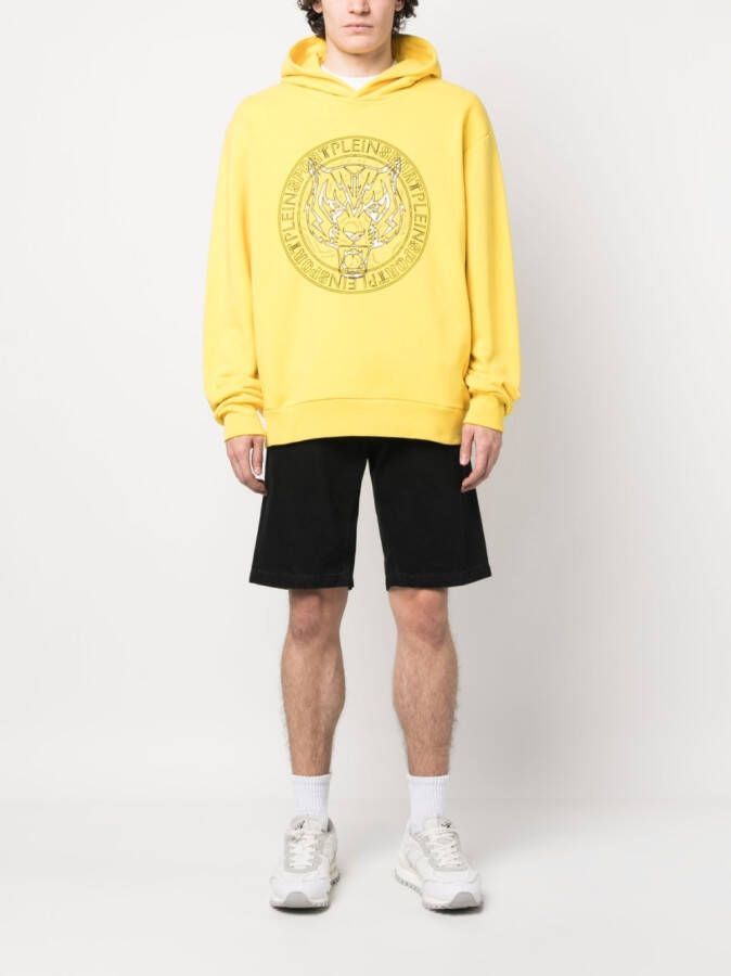 Plein Sport Hoodie met logoprint Geel