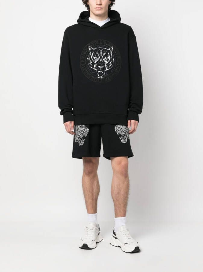 Plein Sport Hoodie met logoprint Zwart