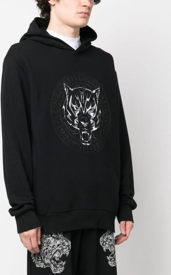 Plein Sport Hoodie met logoprint Zwart