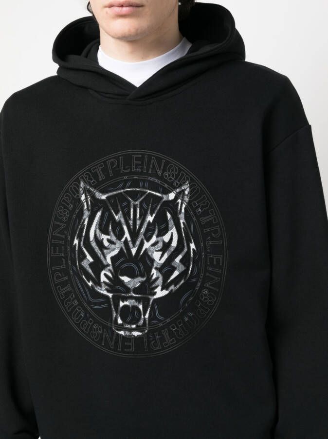 Plein Sport Hoodie met logoprint Zwart