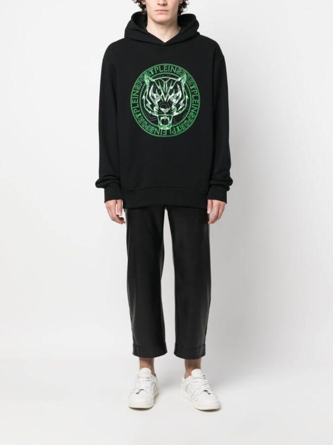 Plein Sport Hoodie met logoprint Zwart