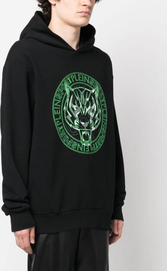 Plein Sport Hoodie met logoprint Zwart