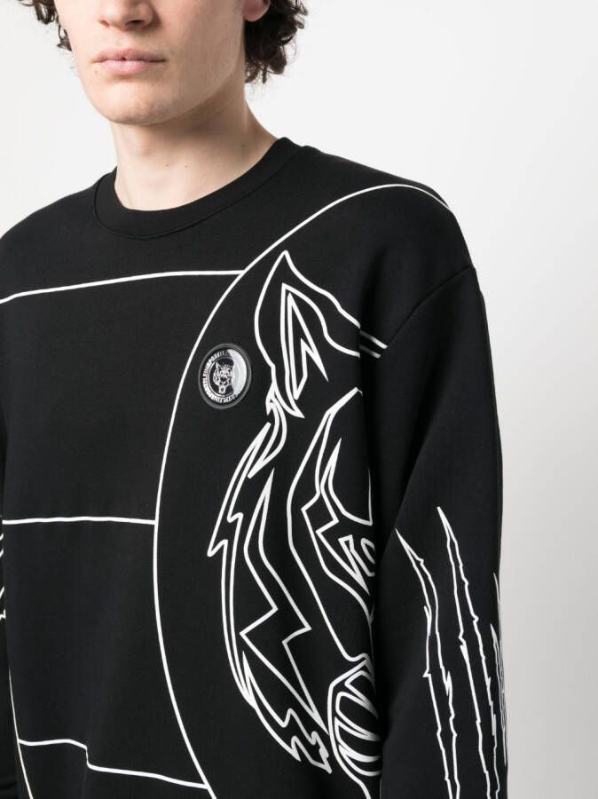 Plein Sport Sweater met tijgerprint Zwart