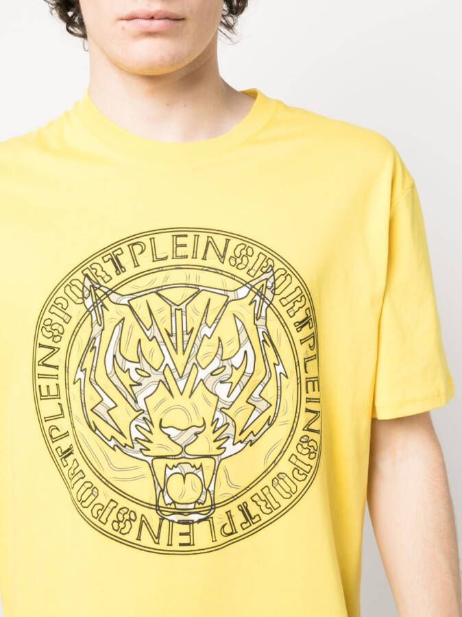 Plein Sport T-shirt met tijgerprint Geel