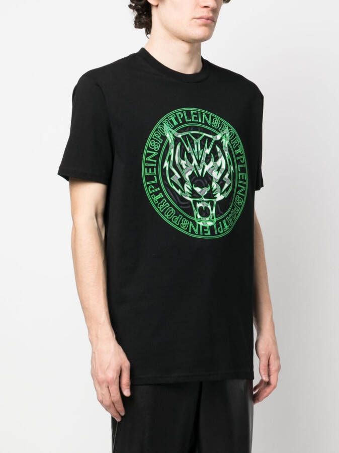 Plein Sport T-shirt met tijgerprint Zwart