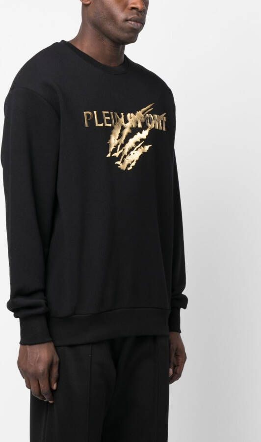 Plein Sport Sweater met logoprint Zwart