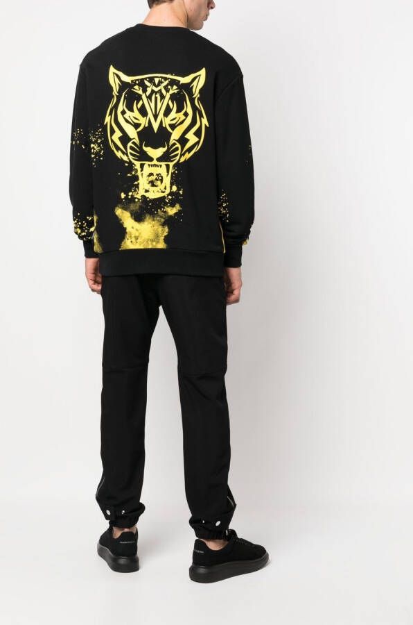 Plein Sport Sweater met verfspatten Zwart