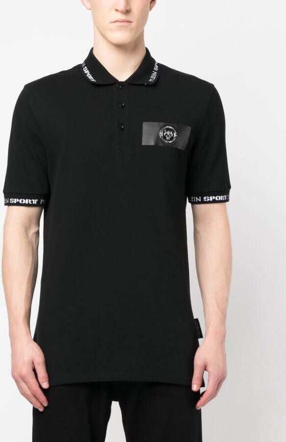 Plein Sport Poloshirt met logopatch Zwart