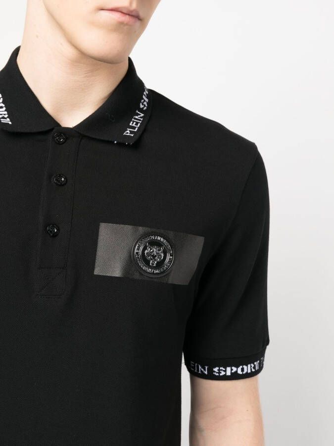 Plein Sport Poloshirt met logopatch Zwart