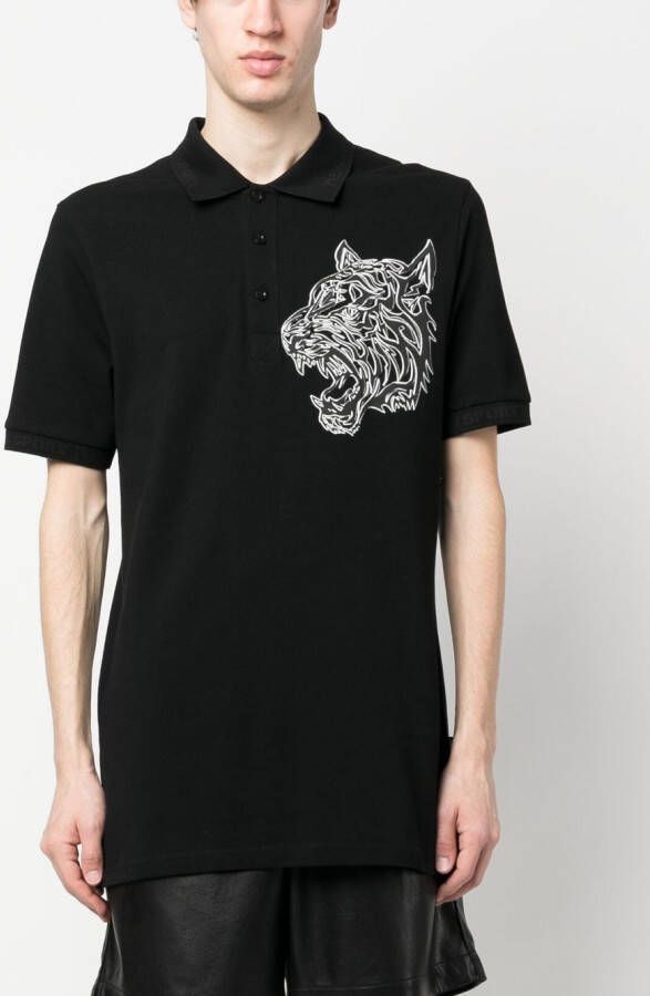 Plein Sport Poloshirt met tijgerprint Zwart