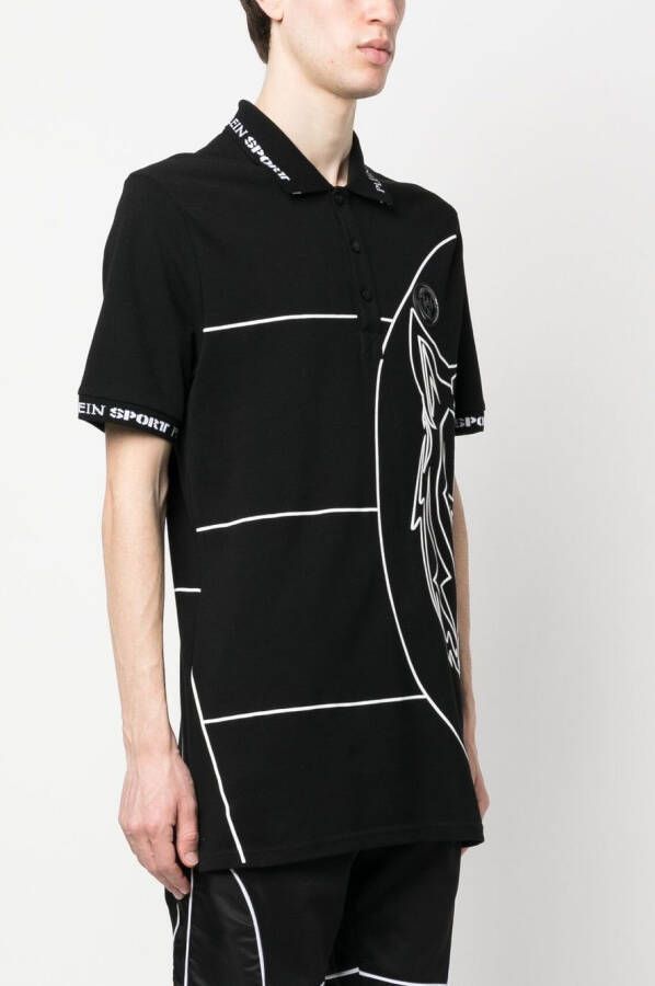 Plein Sport Poloshirt met tijgerprint Zwart