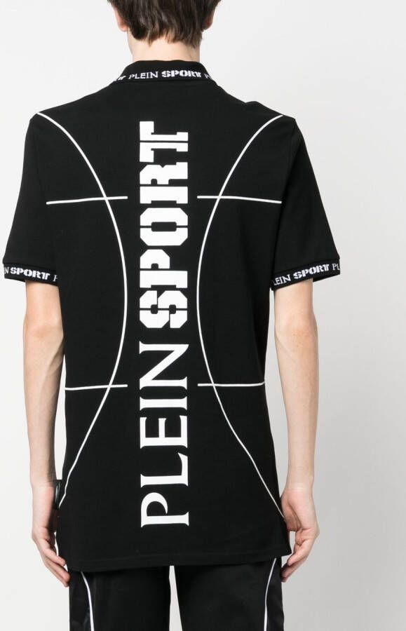 Plein Sport Poloshirt met tijgerprint Zwart