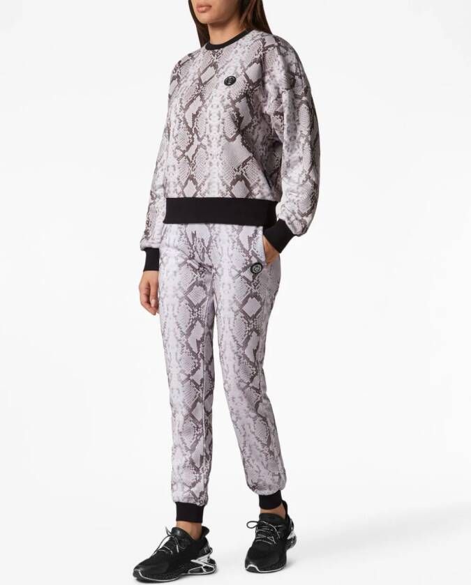 Plein Sport Sweater met slangenprint Grijs