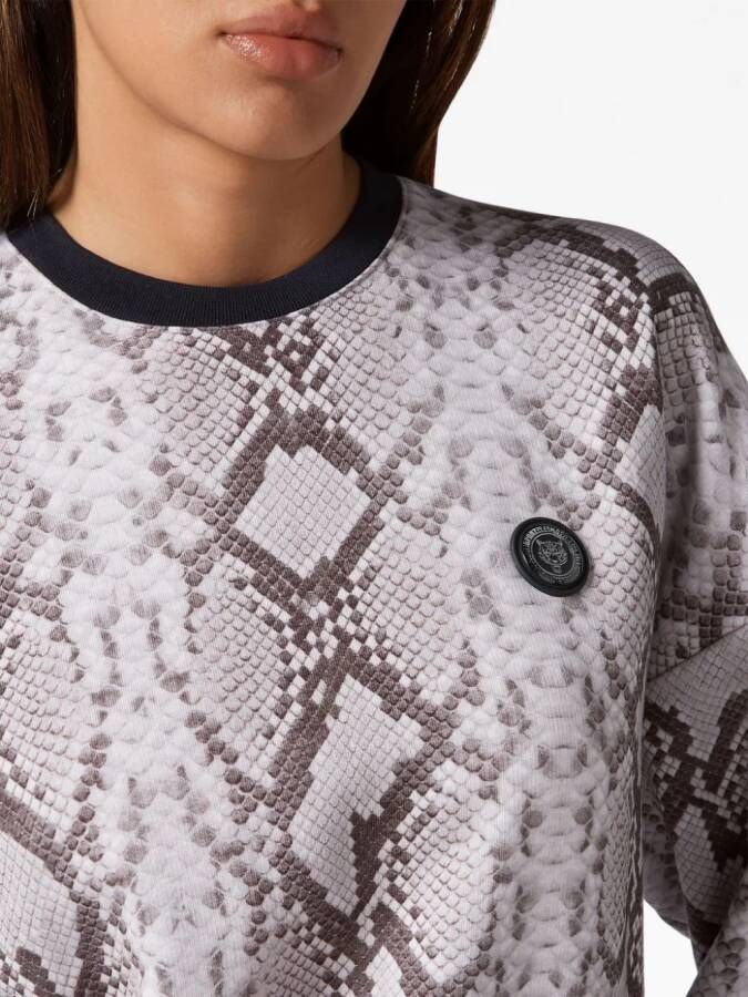 Plein Sport Sweater met slangenprint Grijs