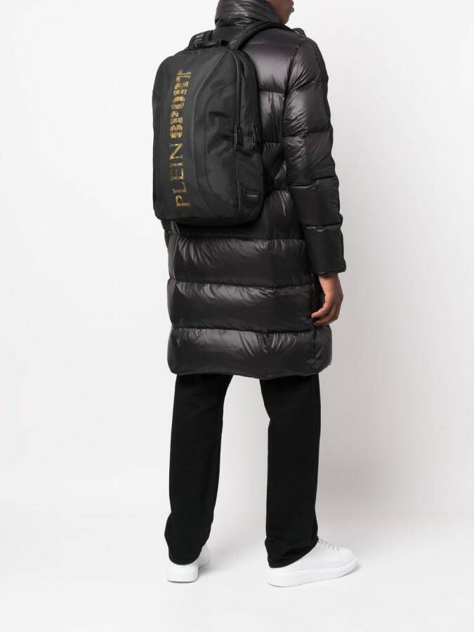 Plein Sport Rugzak met logoprint Zwart