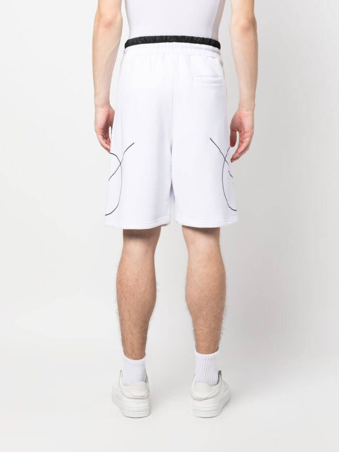 Plein Sport Shorts met elastische taille Wit