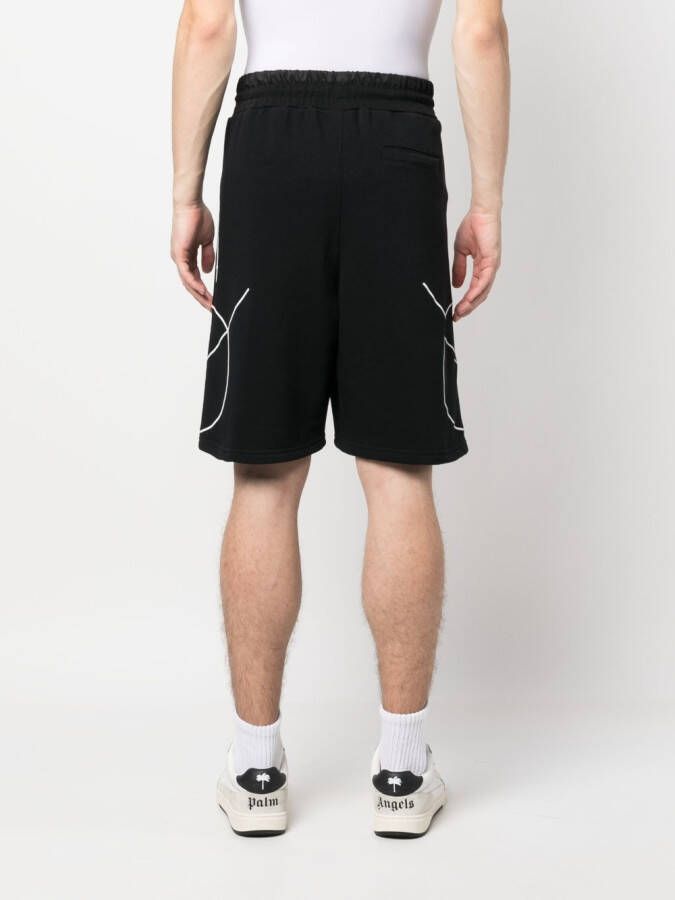 Plein Sport Shorts met elastische taille Zwart