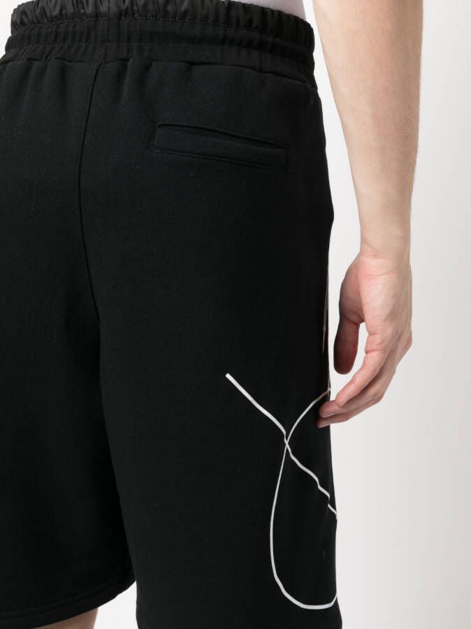 Plein Sport Shorts met elastische taille Zwart