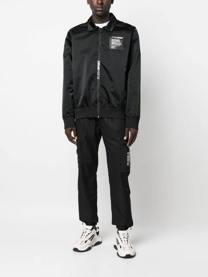 Plein Sport Shirtjack met logopatch Zwart