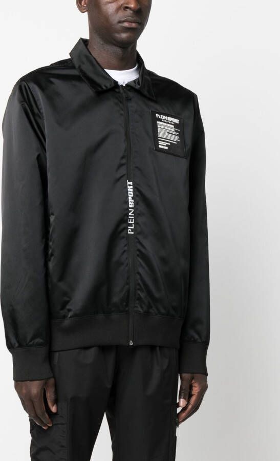Plein Sport Shirtjack met logopatch Zwart