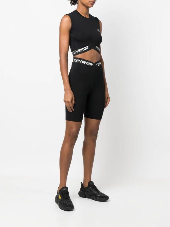 Plein Sport Shorts met logoprint Zwart
