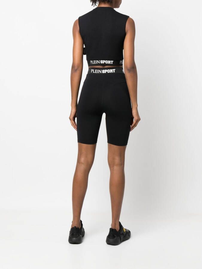 Plein Sport Shorts met logoprint Zwart