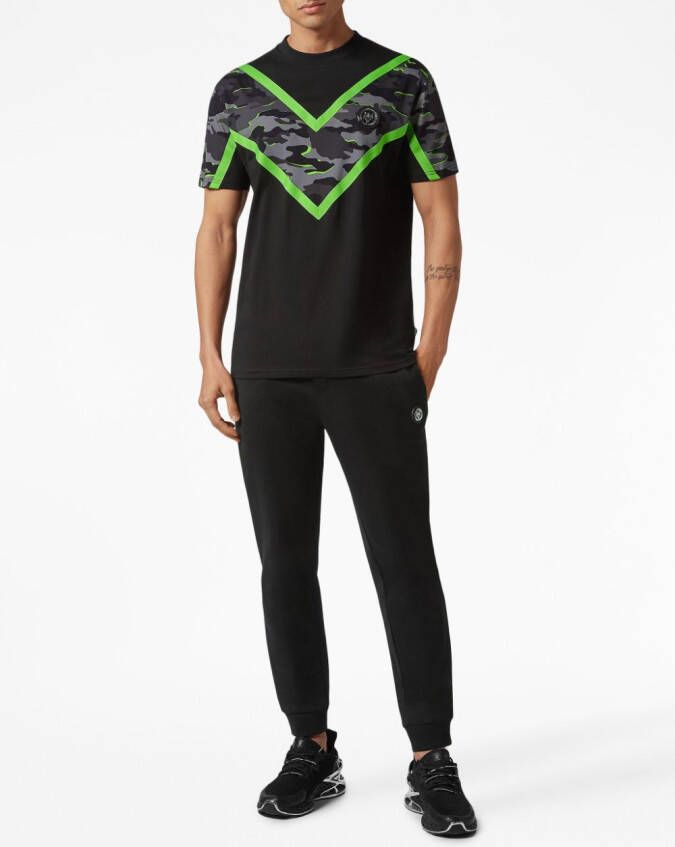 Plein Sport T-shirt met camouflageprint Zwart