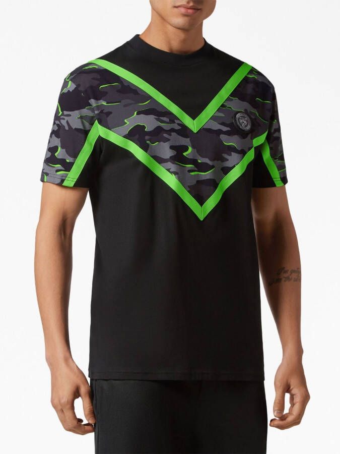 Plein Sport T-shirt met camouflageprint Zwart