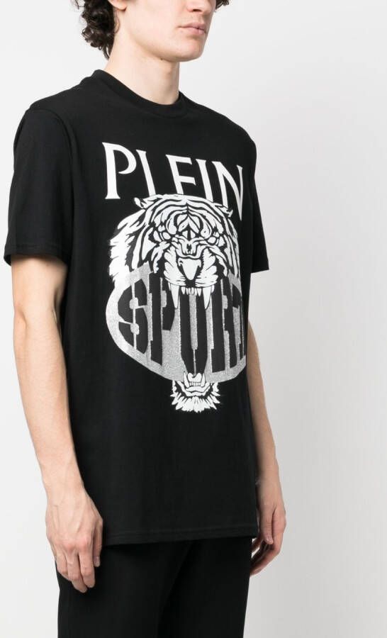 Plein Sport T-shirt met ronde hals Zwart