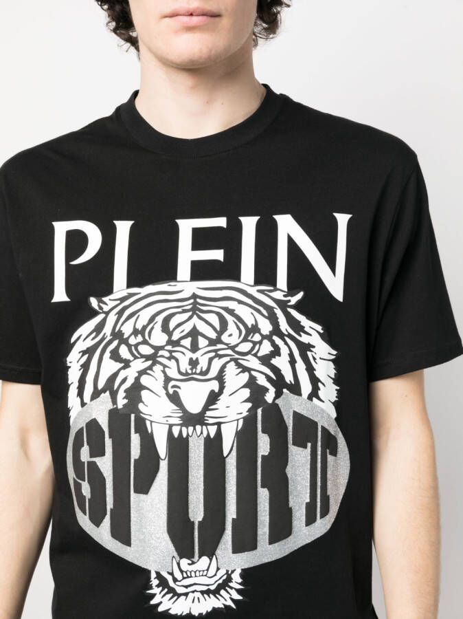 Plein Sport T-shirt met ronde hals Zwart