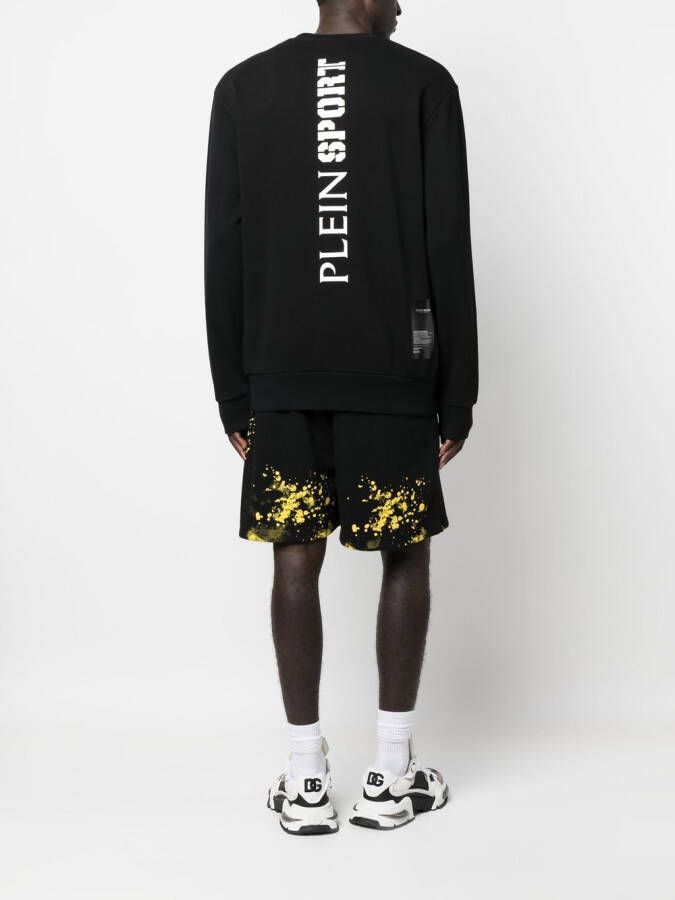 Plein Sport Sweater met logopatch Zwart