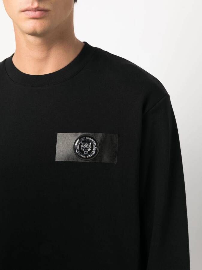 Plein Sport Sweater met logopatch Zwart