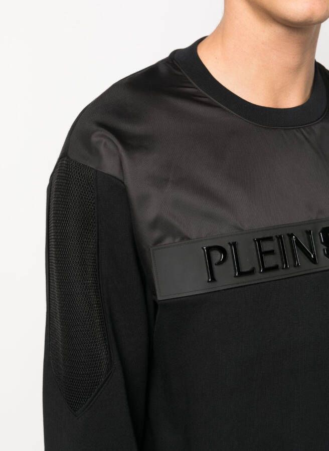 Plein Sport Sweater met logopatch Zwart