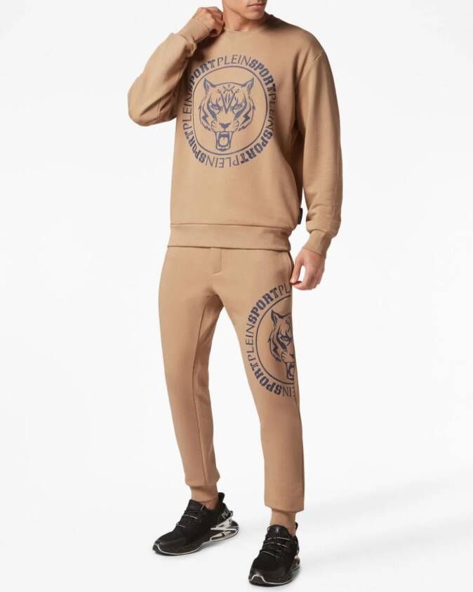 Plein Sport Sweater met logoprint Bruin