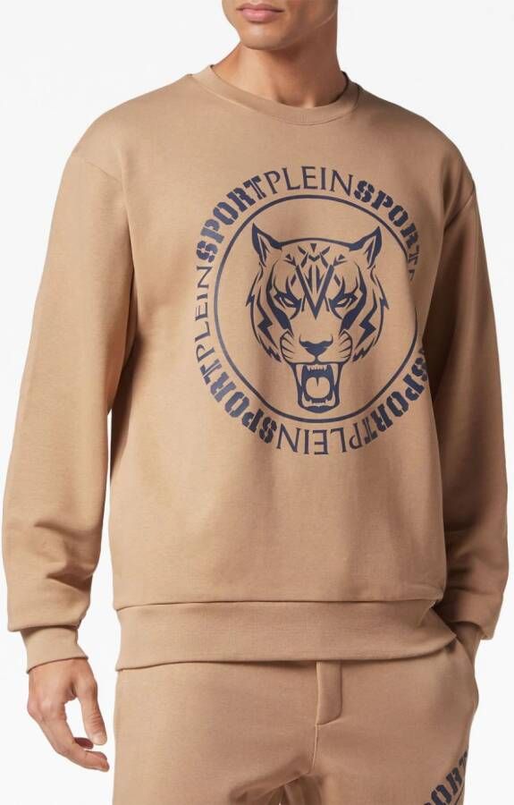 Plein Sport Sweater met logoprint Bruin