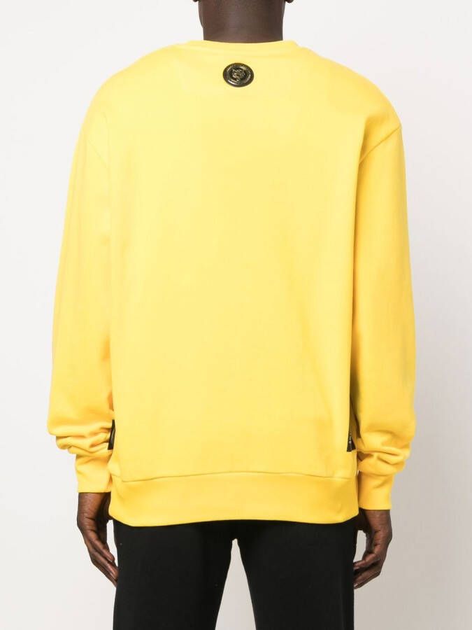 Plein Sport Sweater met logoprint Geel
