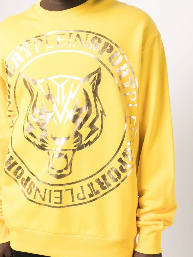 Plein Sport Sweater met logoprint Geel
