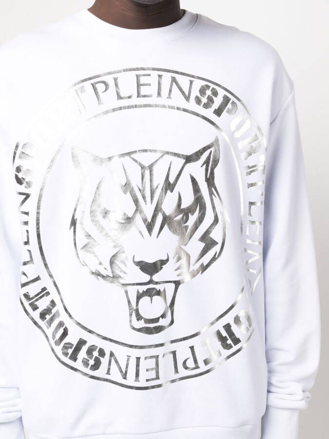 Plein Sport Sweater met logoprint Wit