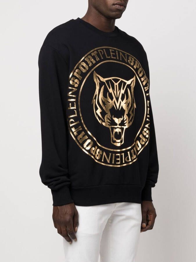 Plein Sport Sweater met logoprint Zwart