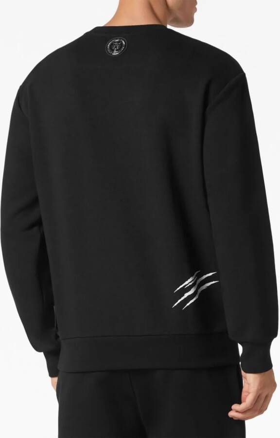 Plein Sport Sweater met logoprint Zwart