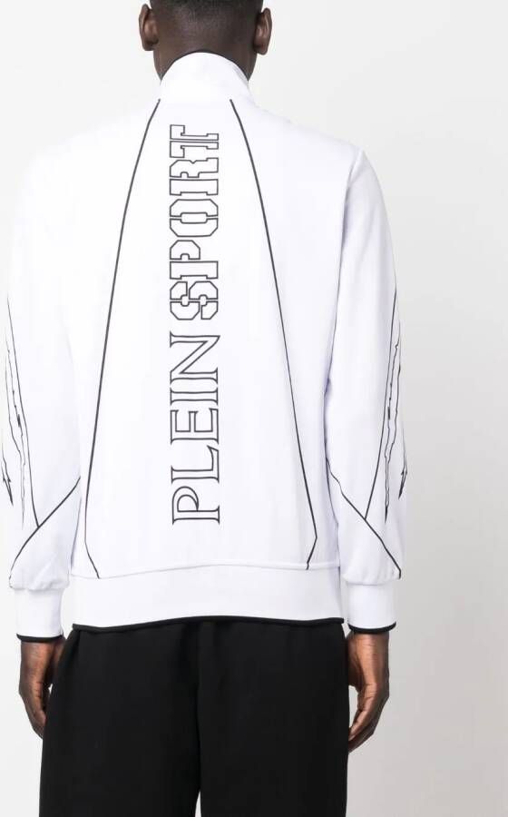 Plein Sport Sweater met rits Wit