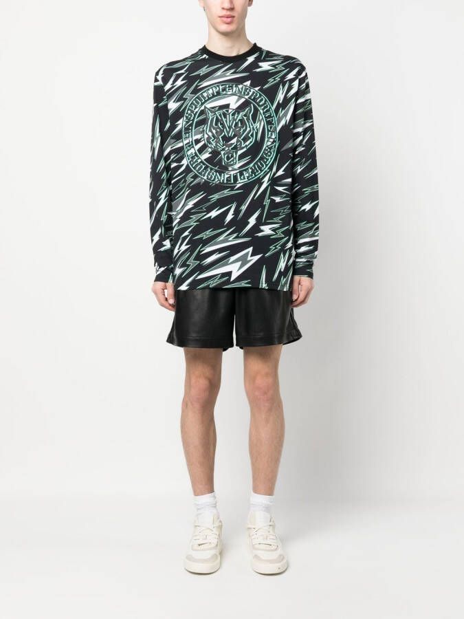 Plein Sport T-shirt met bliksemprint Zwart