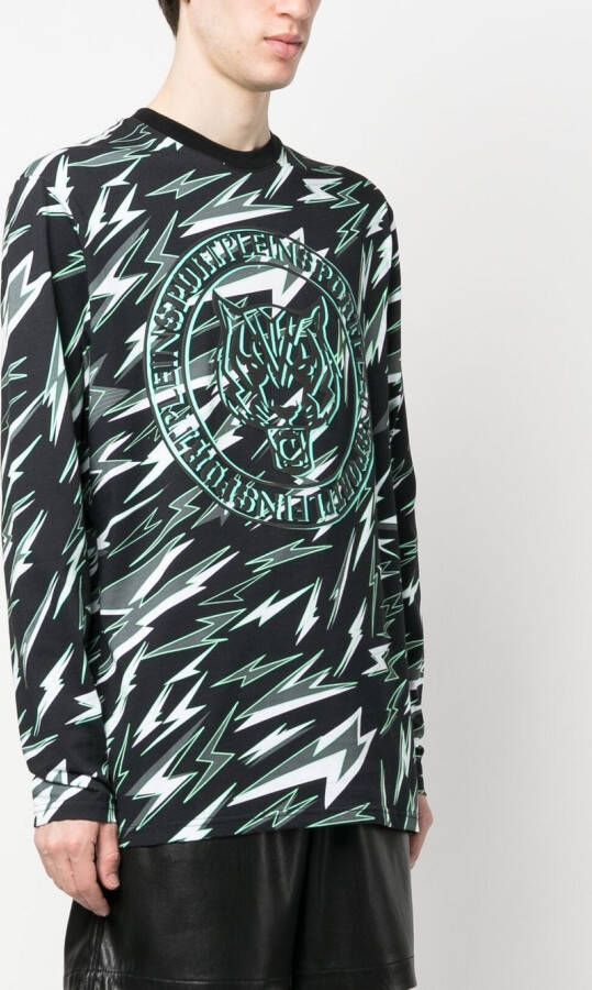 Plein Sport T-shirt met bliksemprint Zwart