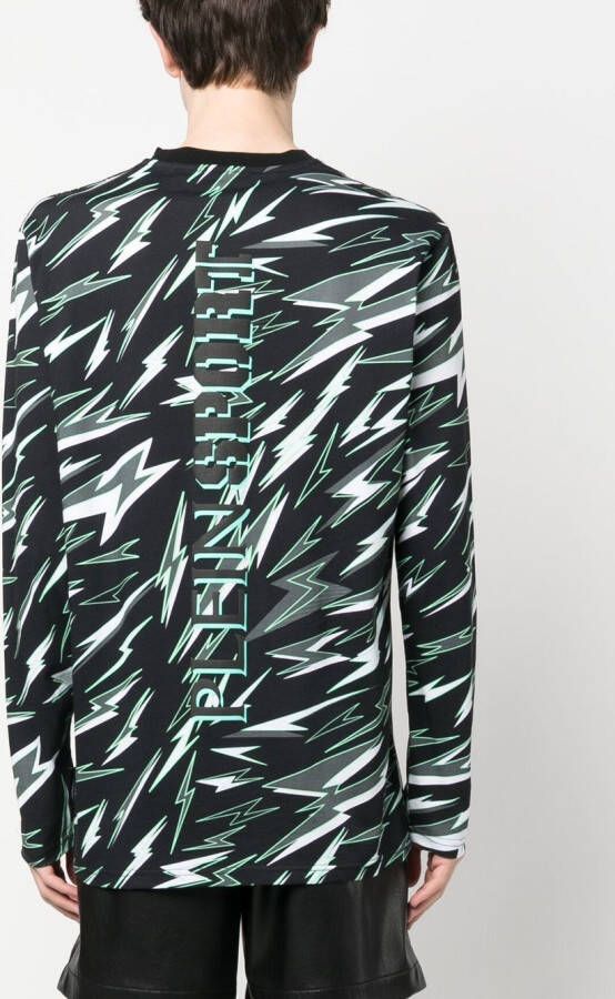 Plein Sport T-shirt met bliksemprint Zwart